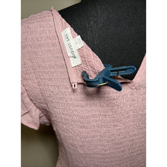 August Sky Women's Pink Tiered Ruffle Dress Size Large Soft Ballerinacore - Picture 5 of 6